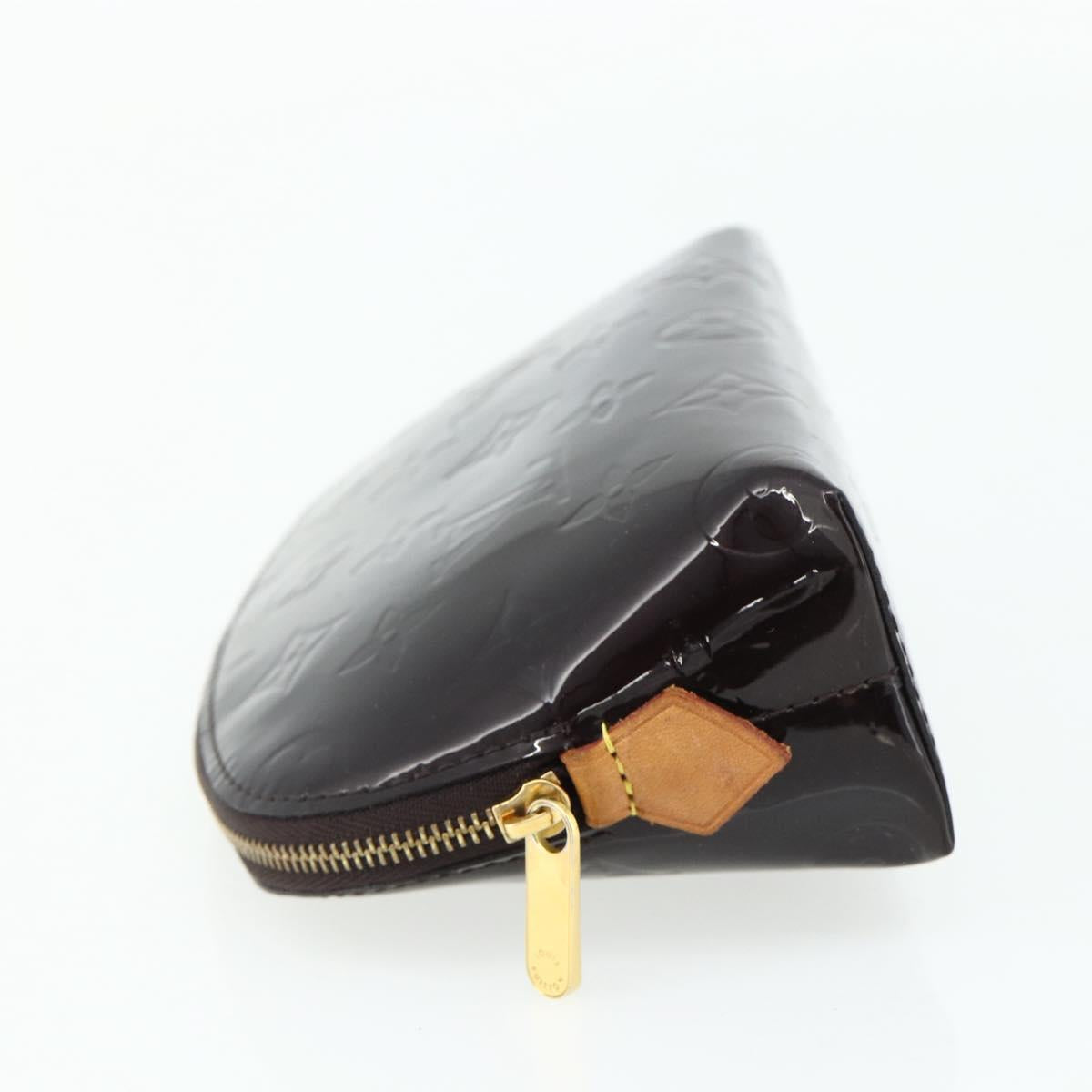 LOUIS VUITTON Monogram Vernis Pochette Cosmetic PM Amarante M91495 Auth yk20343