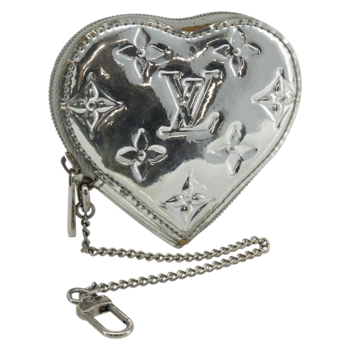 LOUIS VUITTON Miroir Porte Monnaie Coeur Coin Purse Silver M93566 Auth yk20346A