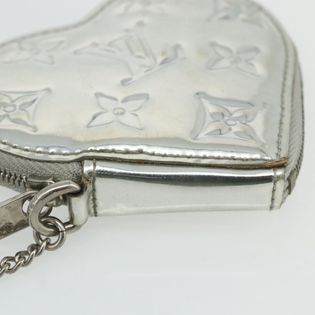 LOUIS VUITTON Miroir Porte Monnaie Coeur Coin Purse Silver M93566 Auth yk20346A