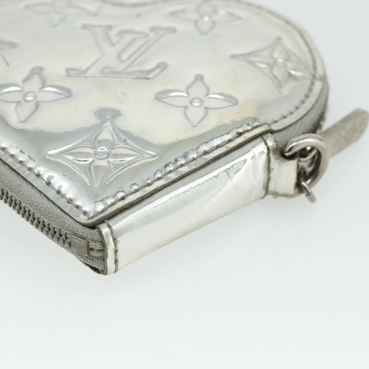 LOUIS VUITTON Miroir Porte Monnaie Coeur Coin Purse Silver M93566 Auth yk20346A
