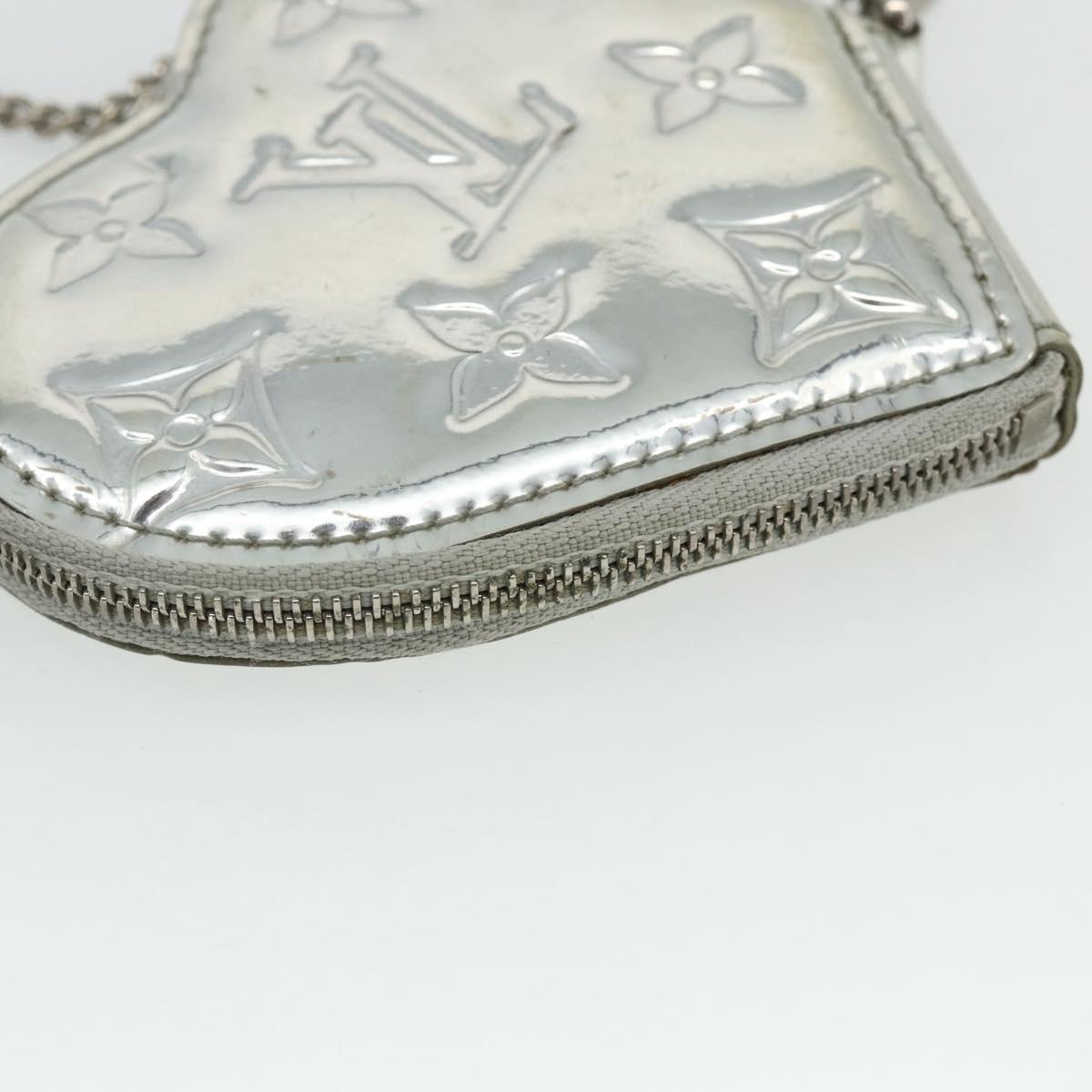LOUIS VUITTON Miroir Porte Monnaie Coeur Coin Purse Silver M93566 Auth yk20346A