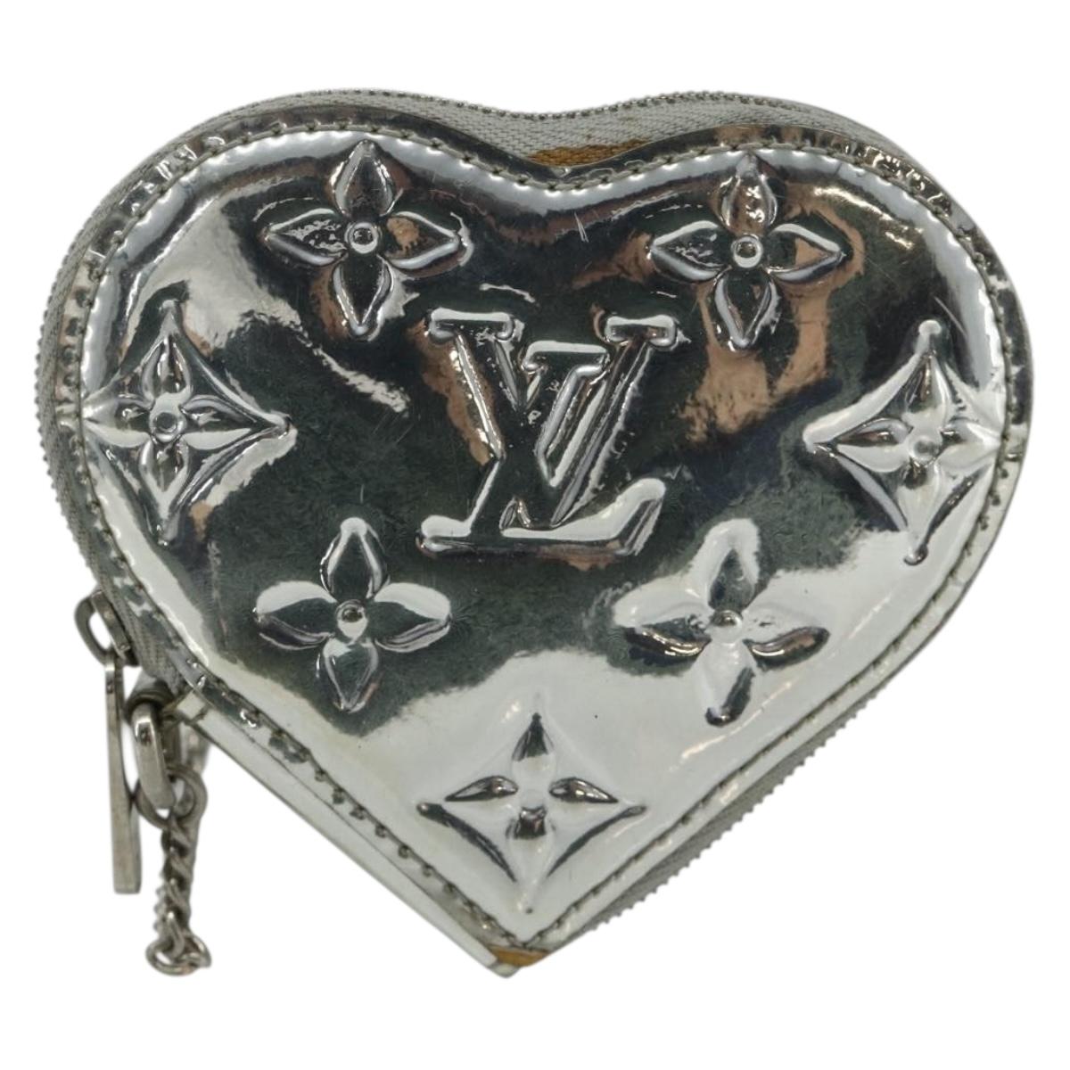 LOUIS VUITTON Miroir Porte Monnaie Coeur Coin Purse Silver M93566 Auth yk20346A