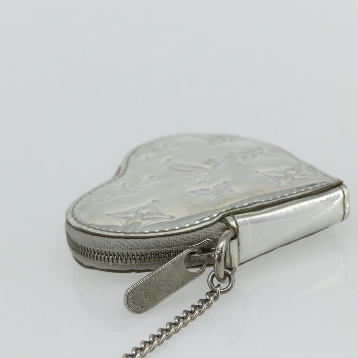 LOUIS VUITTON Miroir Porte Monnaie Coeur Coin Purse Silver M93566 Auth yk20346A