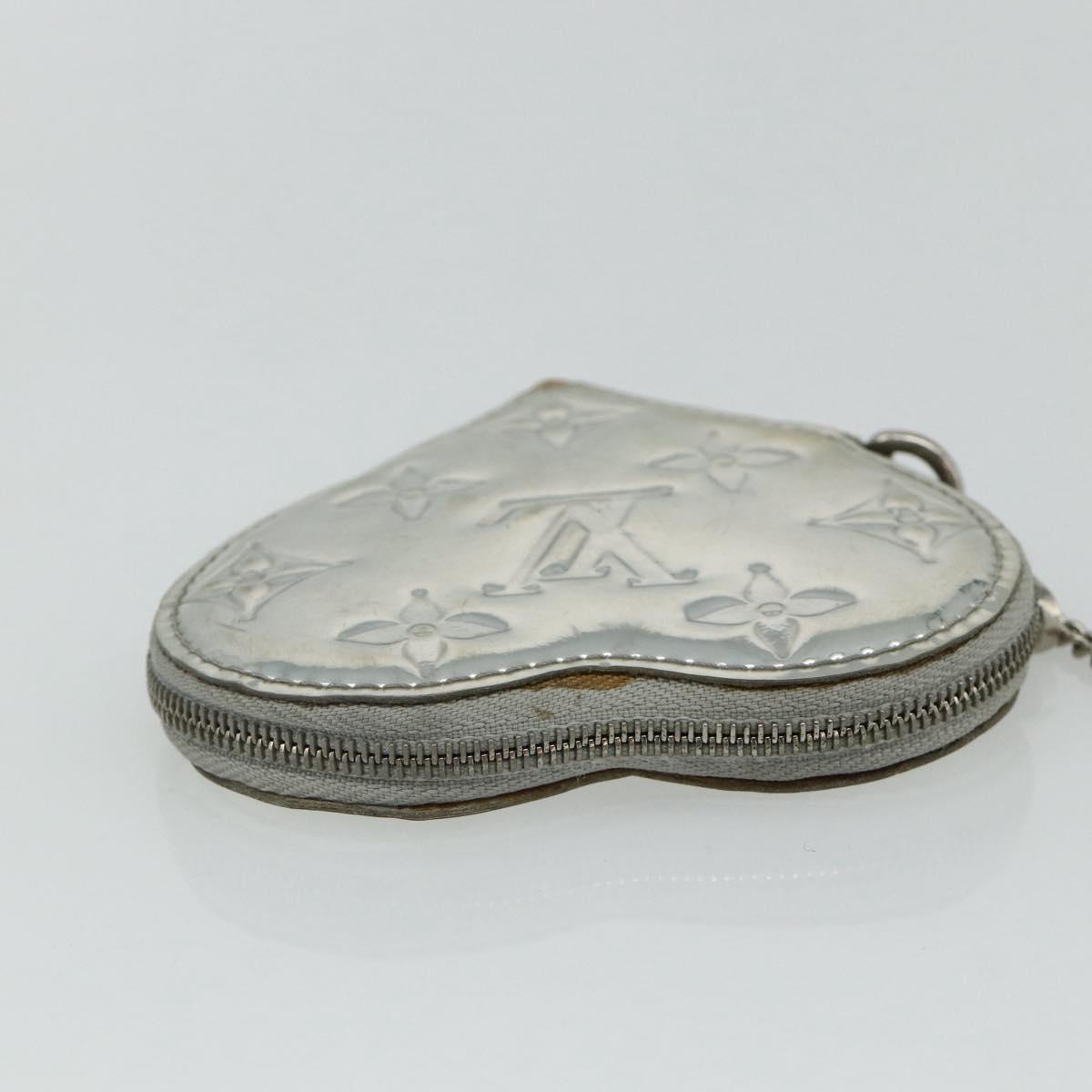 LOUIS VUITTON Miroir Porte Monnaie Coeur Coin Purse Silver M93566 Auth yk20346A
