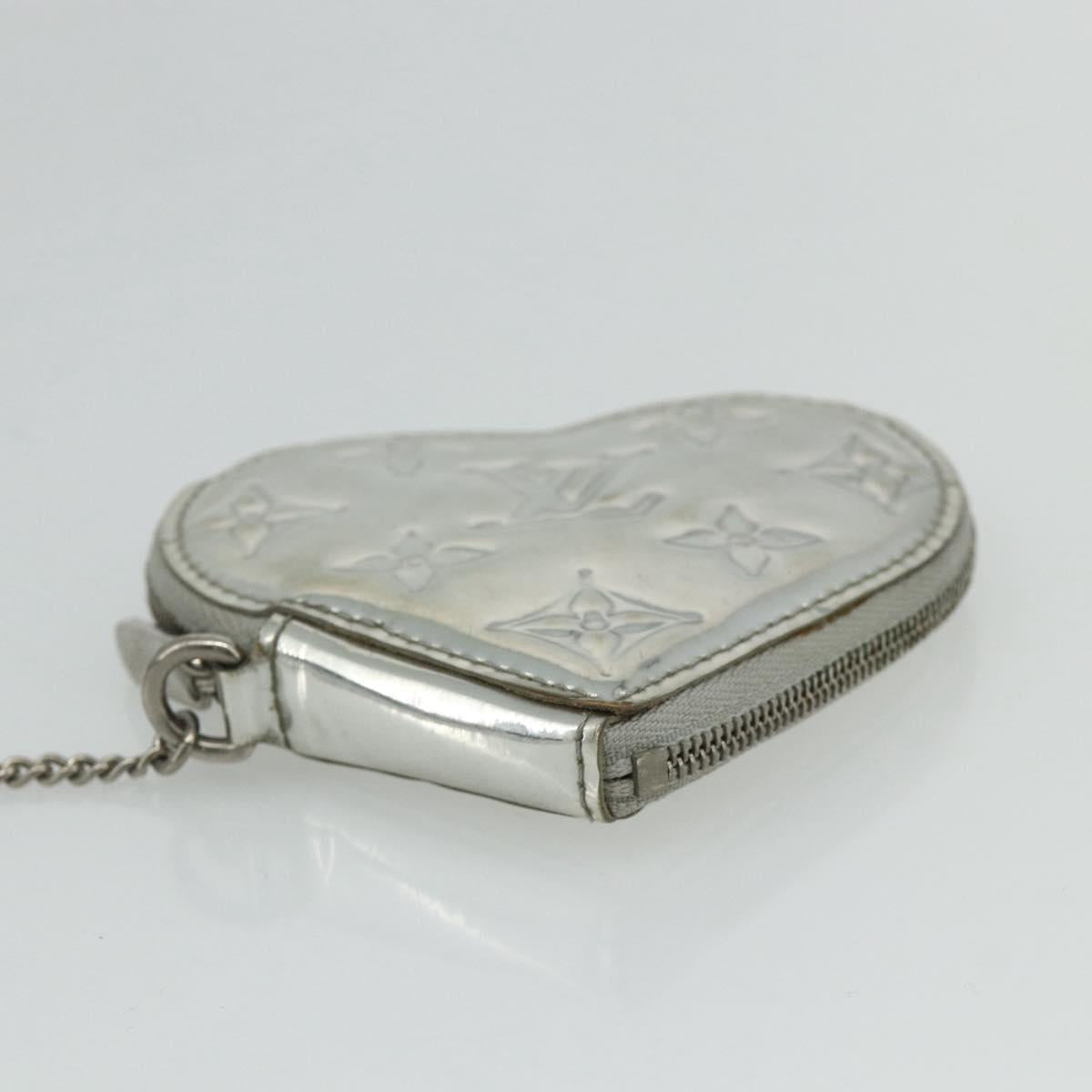 LOUIS VUITTON Miroir Porte Monnaie Coeur Coin Purse Silver M93566 Auth yk20346A