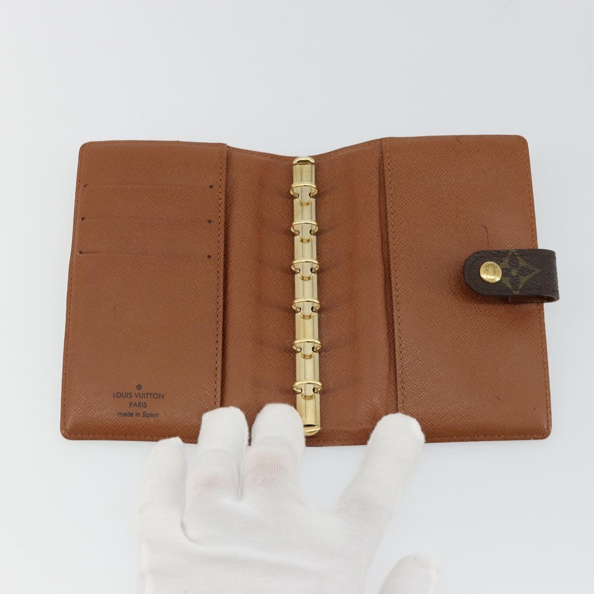 LOUIS VUITTON Monogram Agenda PM Day Planner Cover R20005 LV Auth yk20352