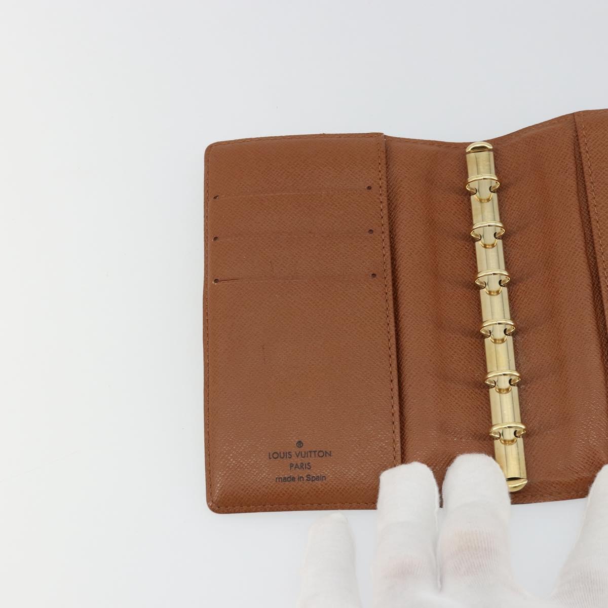 LOUIS VUITTON Monogram Agenda PM Day Planner Cover R20005 LV Auth yk20352