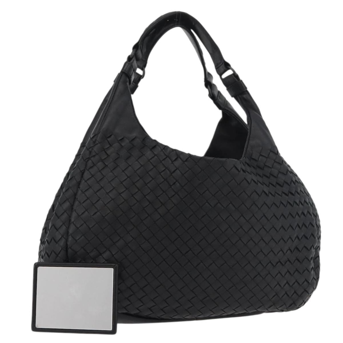 BOTTEGA VENETA INTRECCIATO Campana Bag Leather Brown Silver Auth yk20360SAV