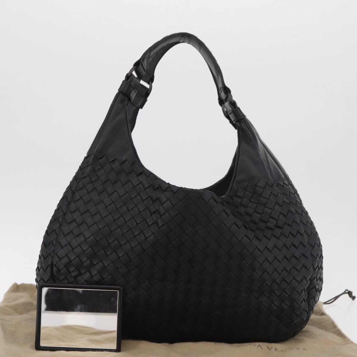 BOTTEGA VENETA INTRECCIATO Campana Bag Leather Brown Silver Auth yk20360SAV