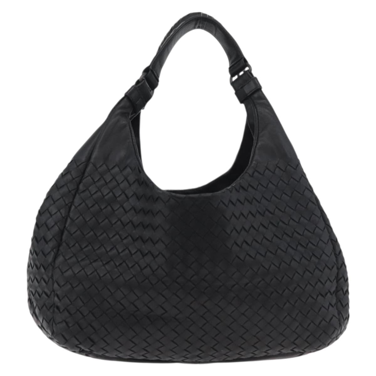 BOTTEGA VENETA INTRECCIATO Campana Bag Leather Brown Silver Auth yk20360SAV