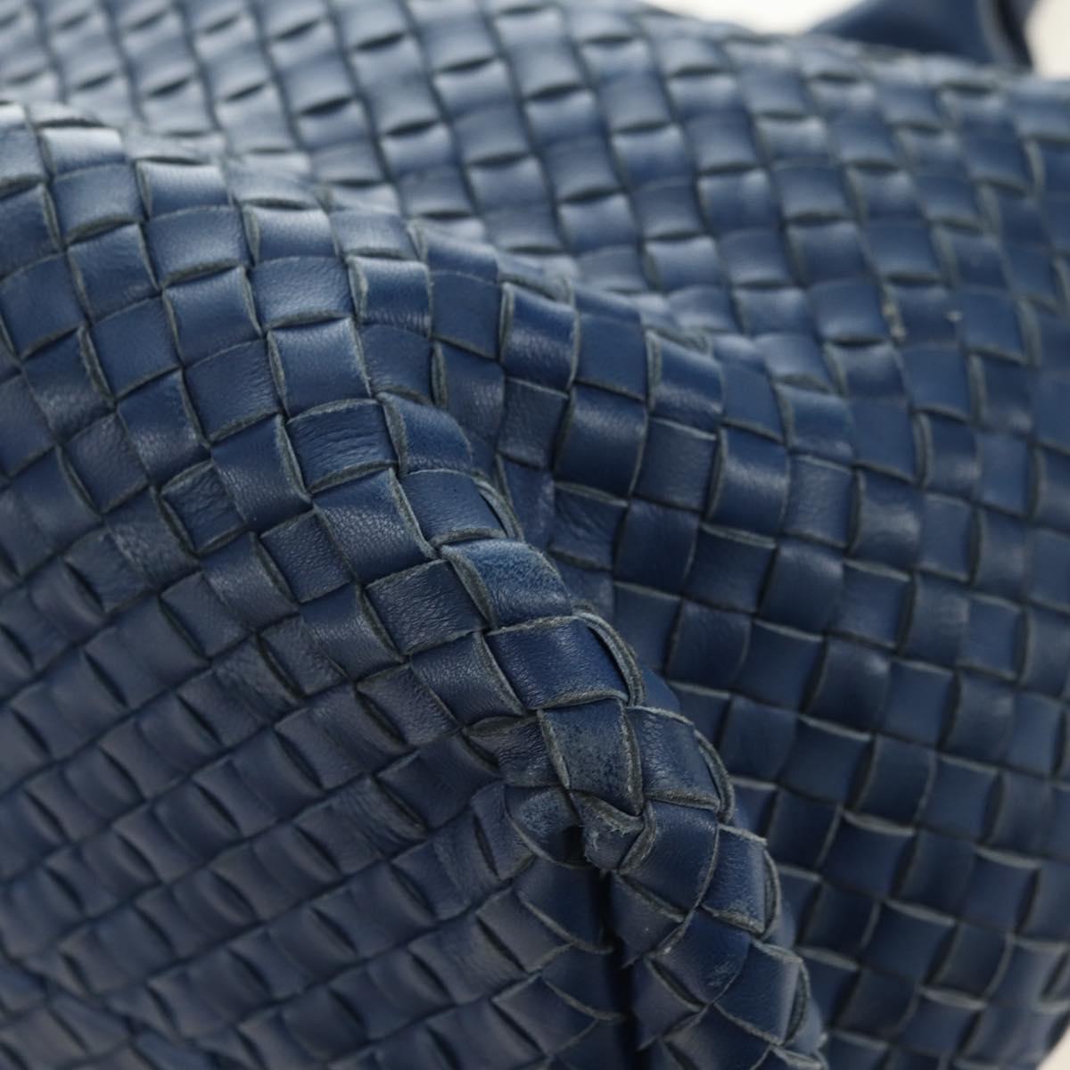 BOTTEGA VENETA INTRECCIATO Cabas PM Tote Bag Leather Blue 141498 Auth yk20363SAV