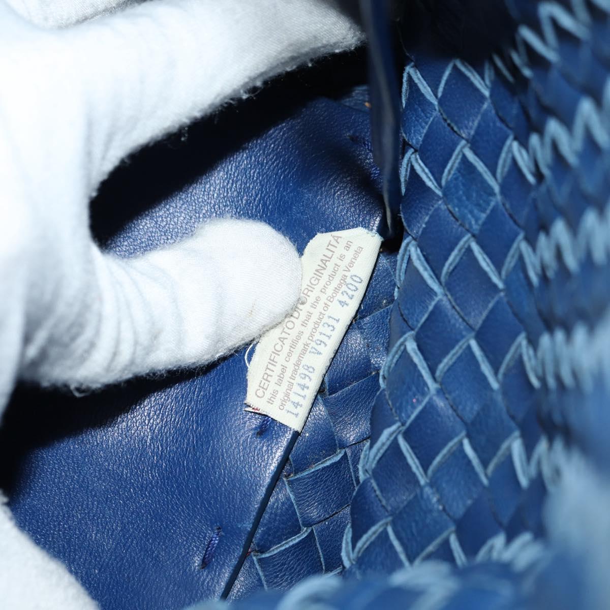 BOTTEGA VENETA INTRECCIATO Cabas PM Tote Bag Leather Blue 141498 Auth yk20363SAV