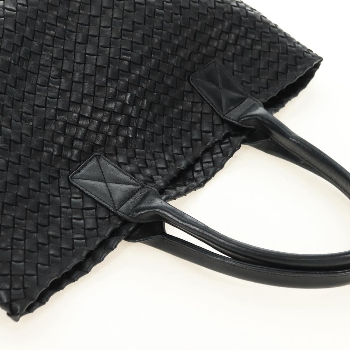 BOTTEGA VENETA INTRECCIATO Cabas PM Bag Leather Black 141498 Auth yk20364SAV