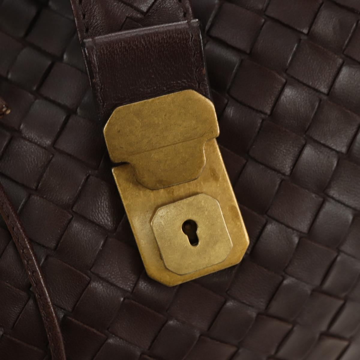 BOTTEGA VENETA INTRECCIATO Rome Hand Bag Leather Brown 162112 Auth yk20366SAV