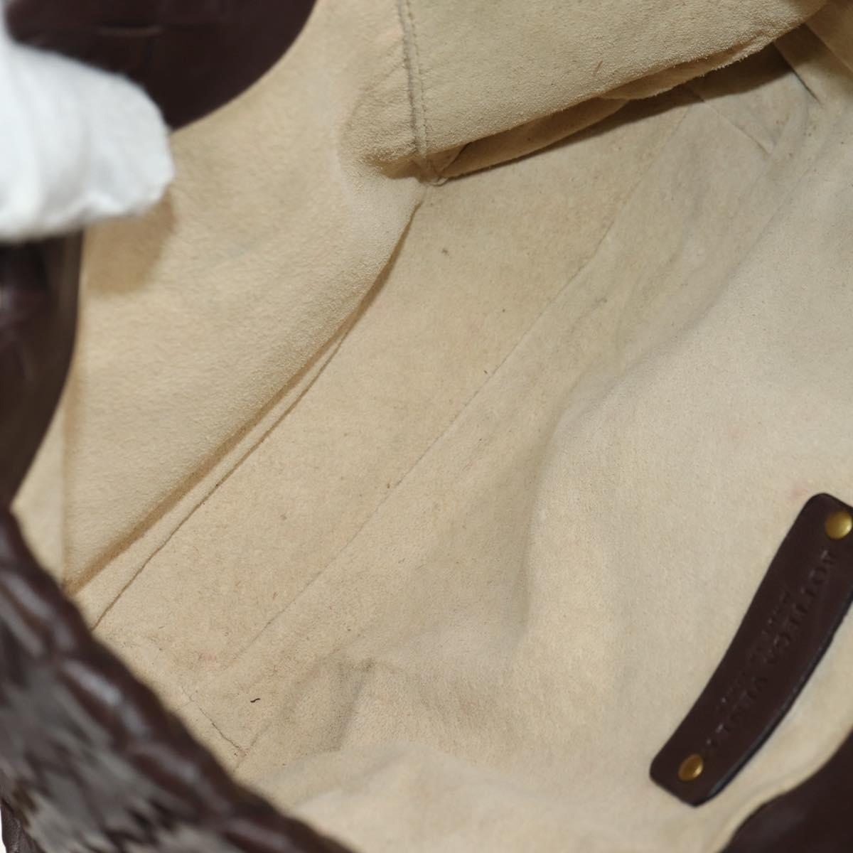 BOTTEGA VENETA INTRECCIATO Rome Hand Bag Leather Brown 162112 Auth yk20366SAV