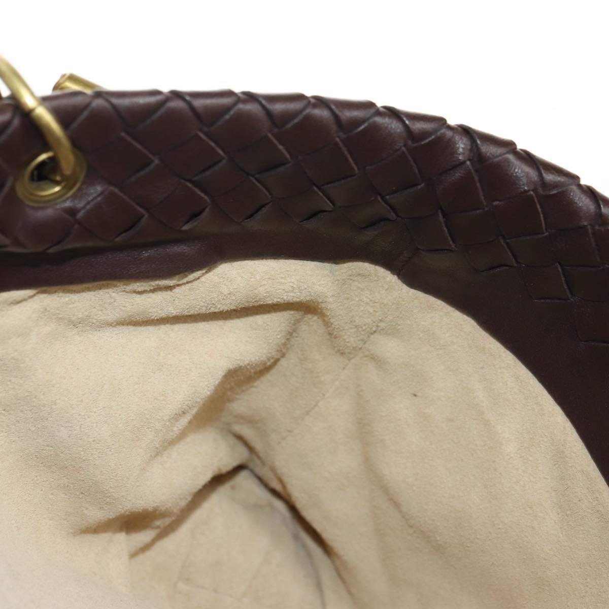 BOTTEGA VENETA INTRECCIATO Rome Hand Bag Leather Brown 162112 Auth yk20366SAV