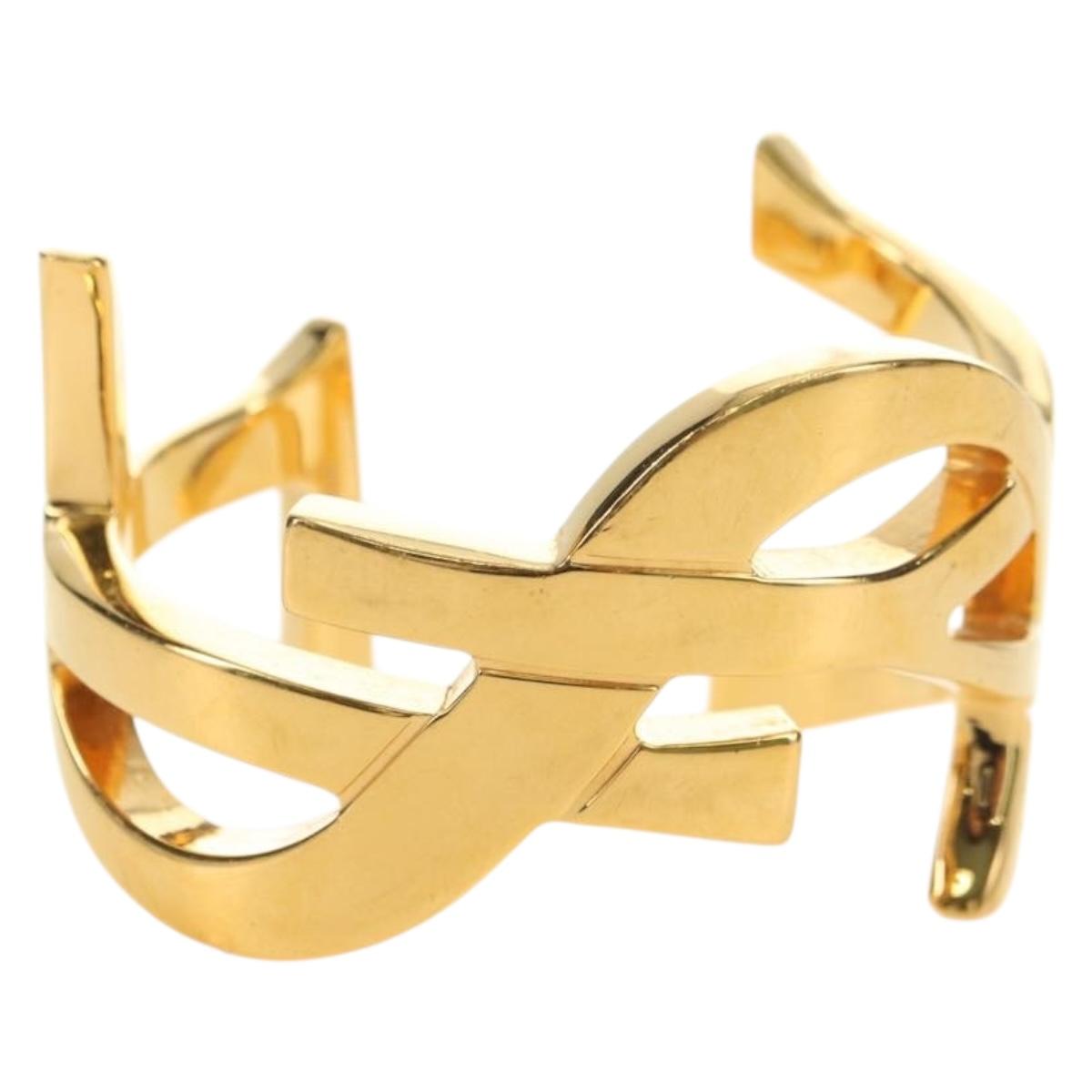 SAINT LAURENT Cassandra Bracelet metal Gold Auth yk20367M