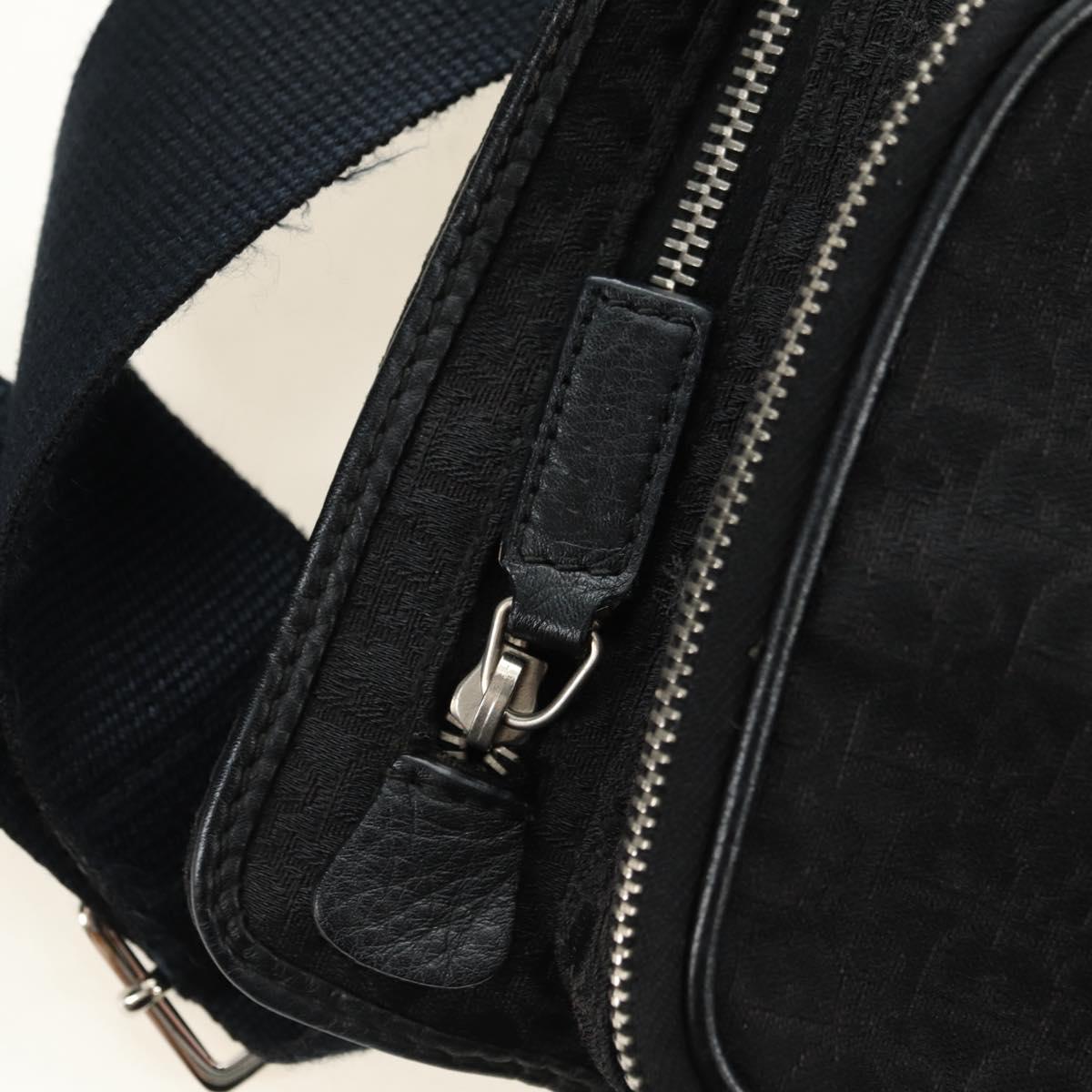 Christian Dior Trotter Canvas Body Bag Black Silver Auth yk20371SAV