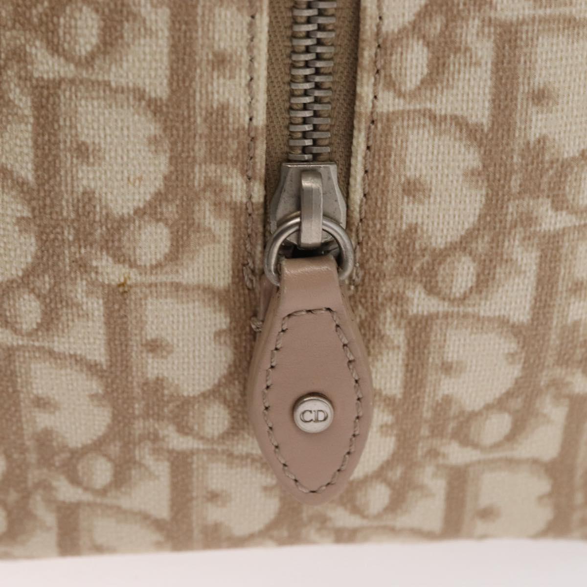 Christian Dior Trotter Canvas Romantic Hand Bag PVC Beige Silver Auth yk20375SAV