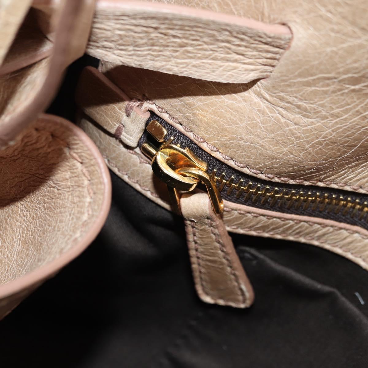 Miu Miu Shoulder Bag Leather Gold Beige Auth yk20378SAM