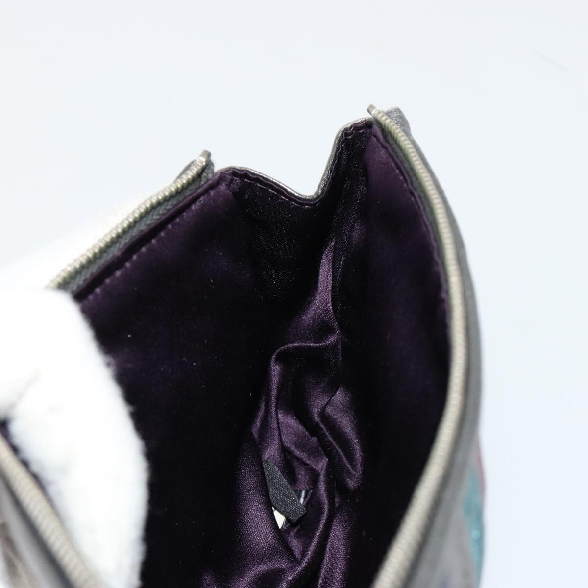 Miu Miu Pouch Leather Multicolor Silver Auth yk20380A