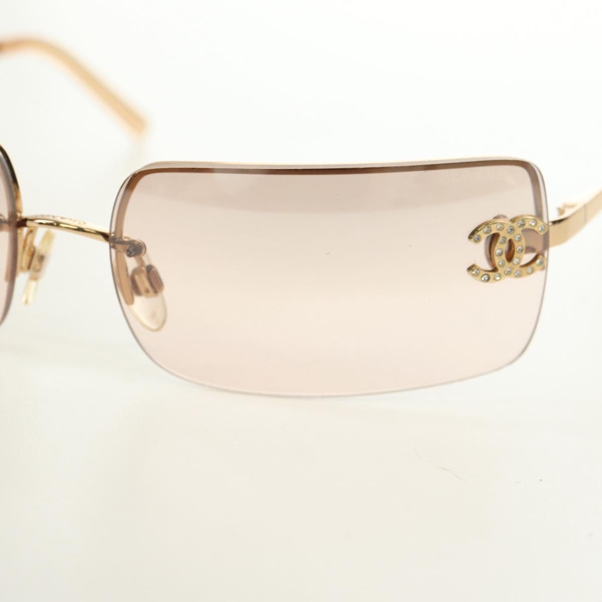 CHANEL Sunglasses metal Gold Tone CC Auth yk20387SAM