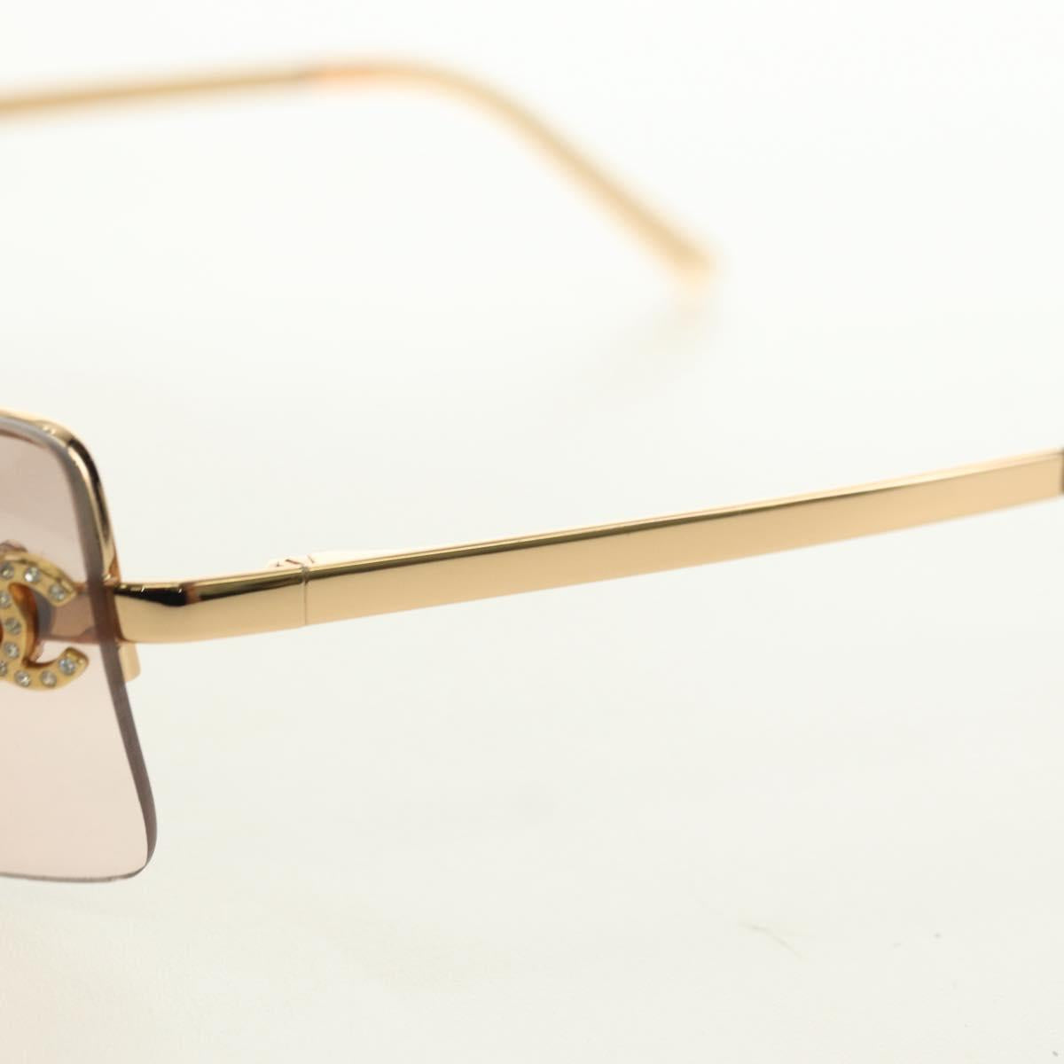 CHANEL Sunglasses metal Gold Tone CC Auth yk20387SAM