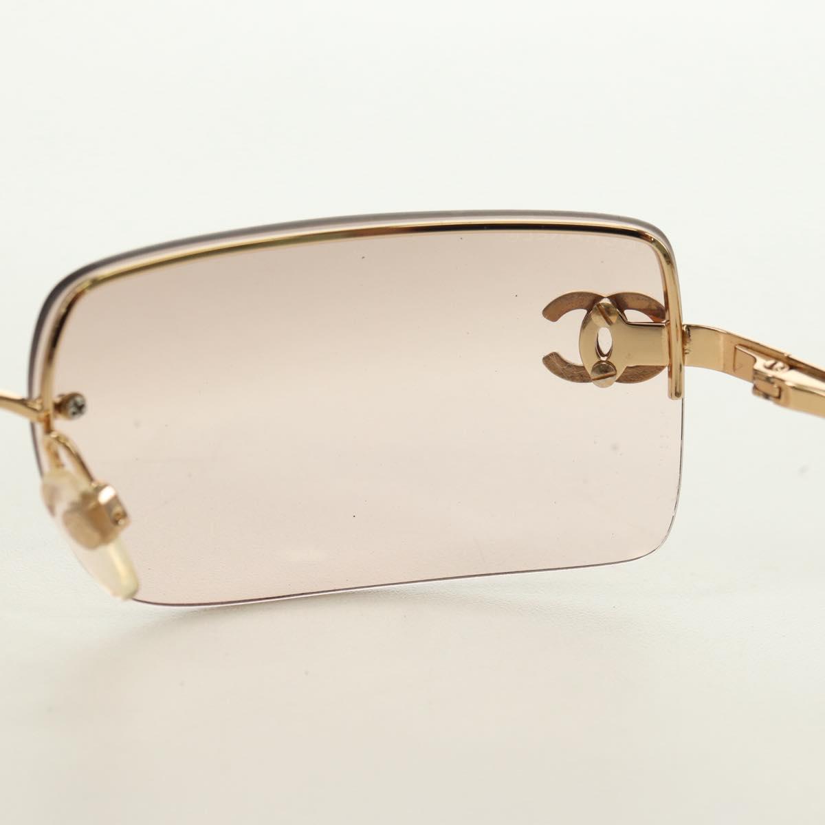 CHANEL Sunglasses metal Gold Tone CC Auth yk20387SAM