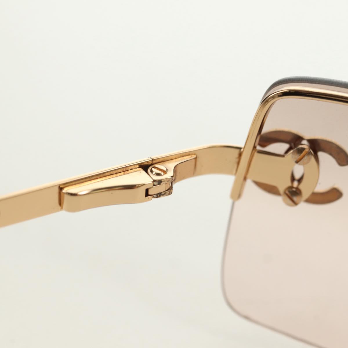 CHANEL Sunglasses metal Gold Tone CC Auth yk20387SAM