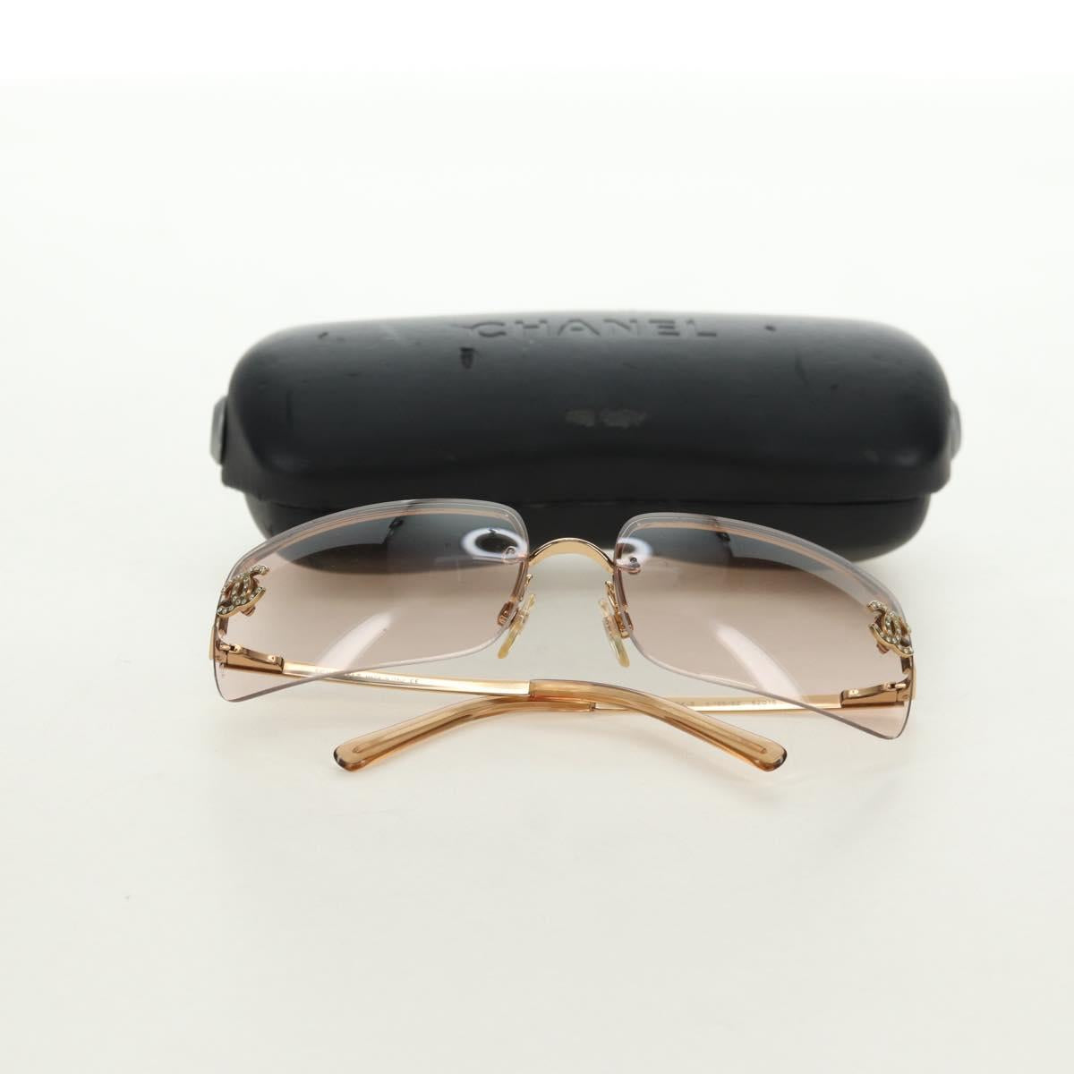 CHANEL Sunglasses metal Gold Tone CC Auth yk20387SAM