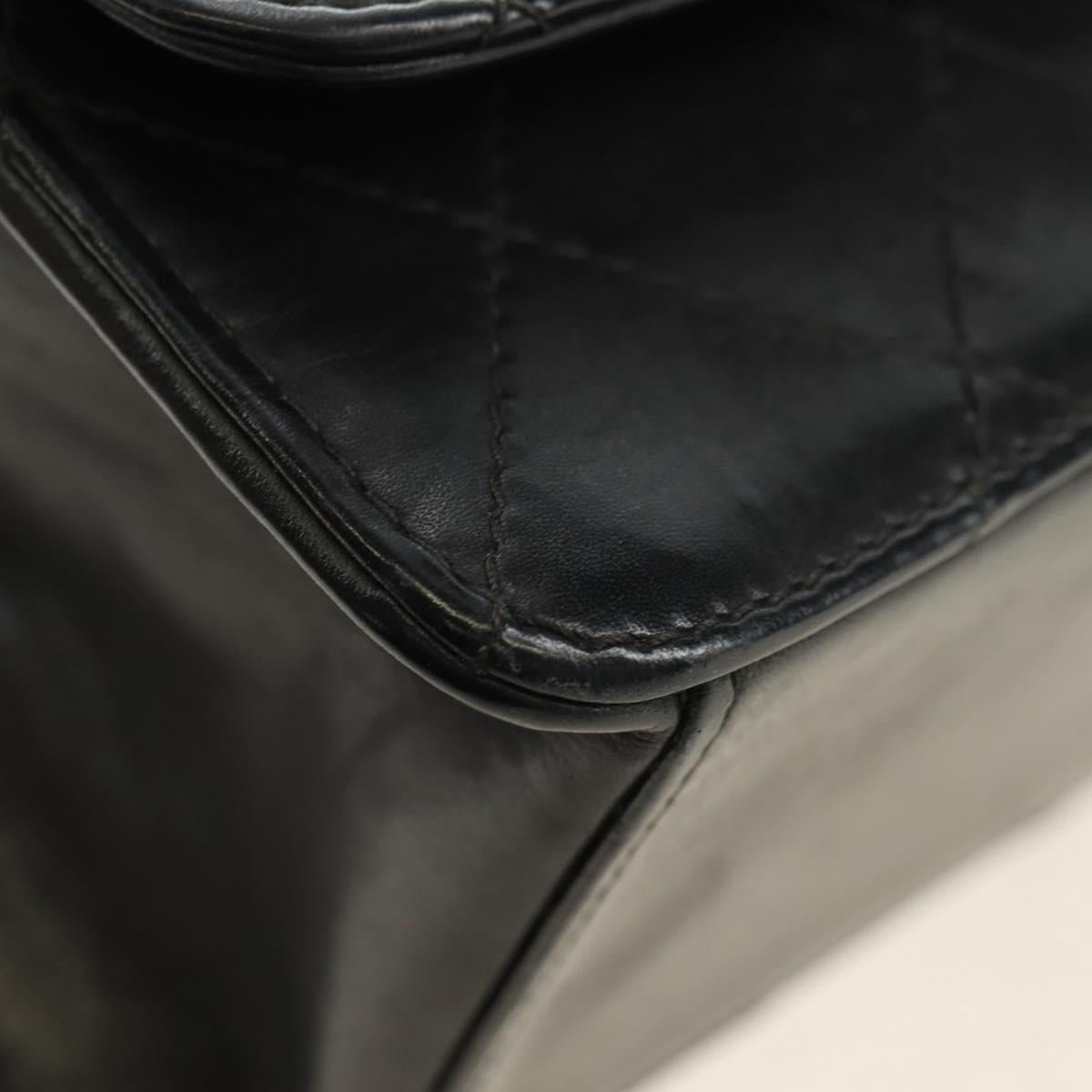 CHANEL Matelasse Hand Bag Leather Black Gold CC Auth yk20389SAV