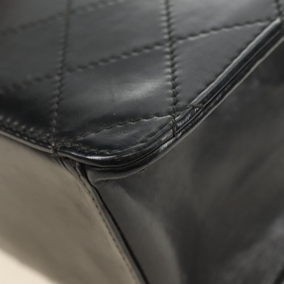 CHANEL Matelasse Hand Bag Leather Black Gold CC Auth yk20389SAV