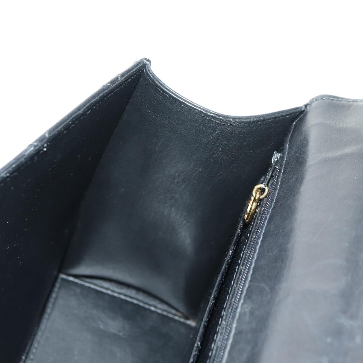 CHANEL Matelasse Hand Bag Leather Black Gold CC Auth yk20389SAV