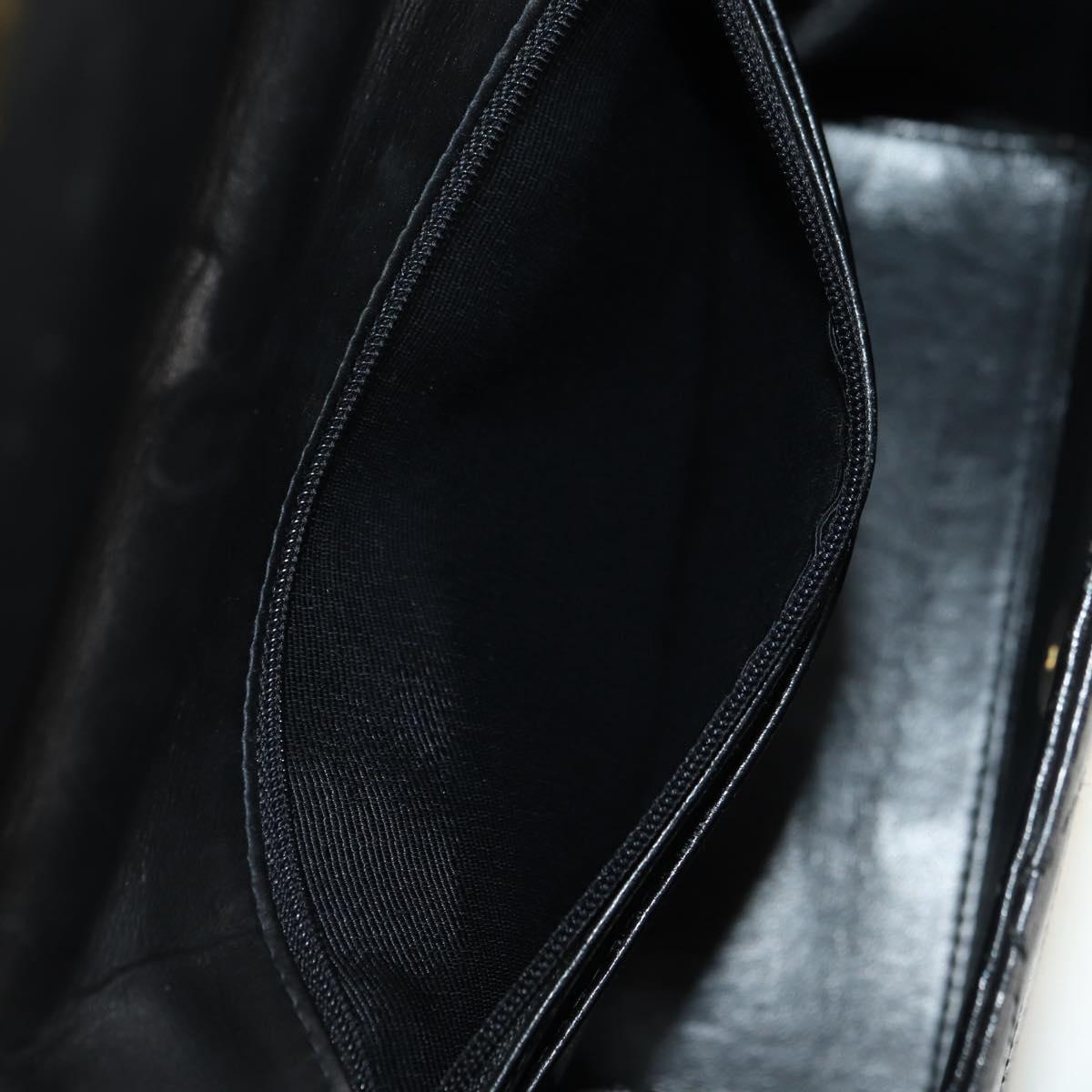 CHANEL Matelasse Hand Bag Leather Black Gold CC Auth yk20389SAV