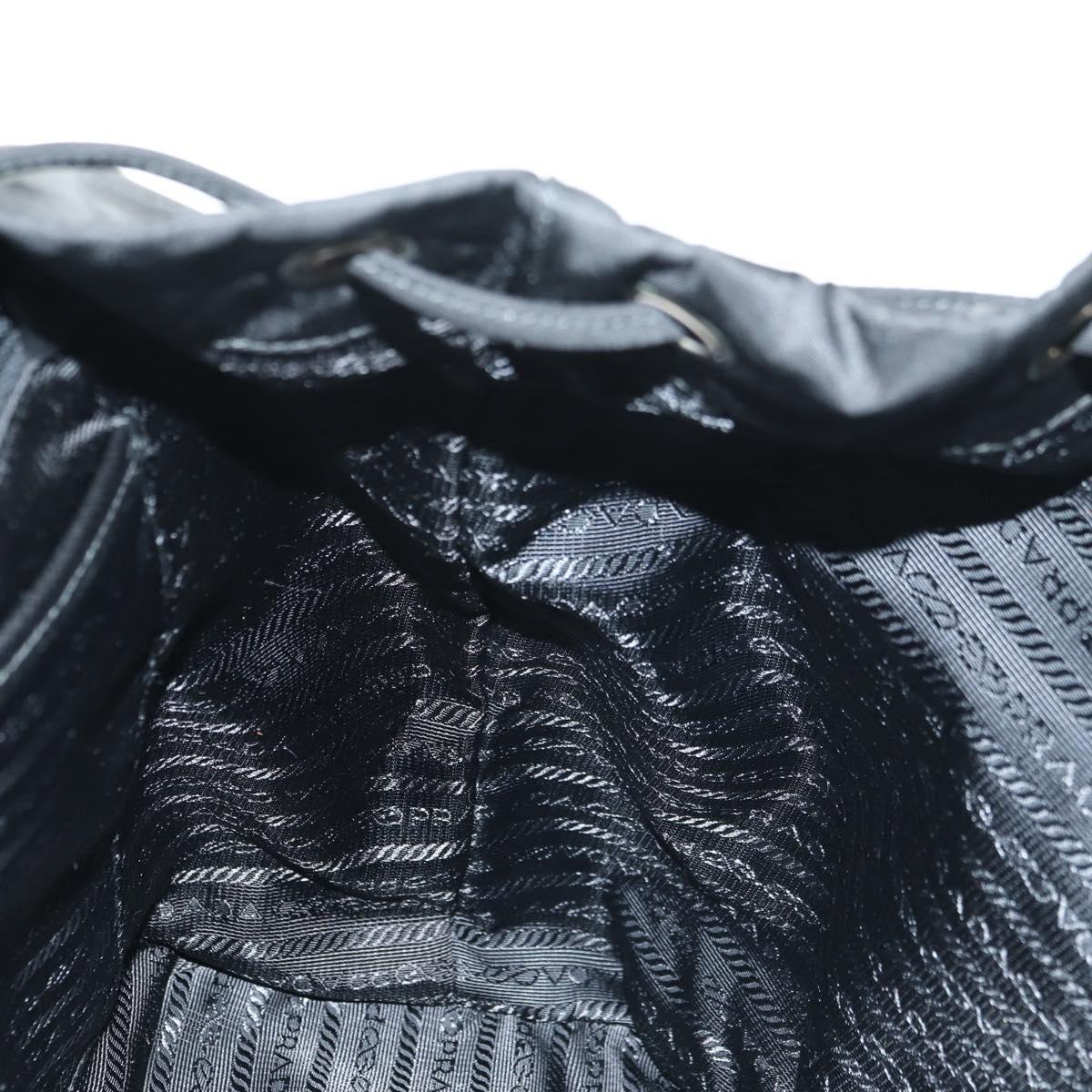 PRADA Backpack Nylon Black Silver 1BZ811 Auth yk20393SAM
