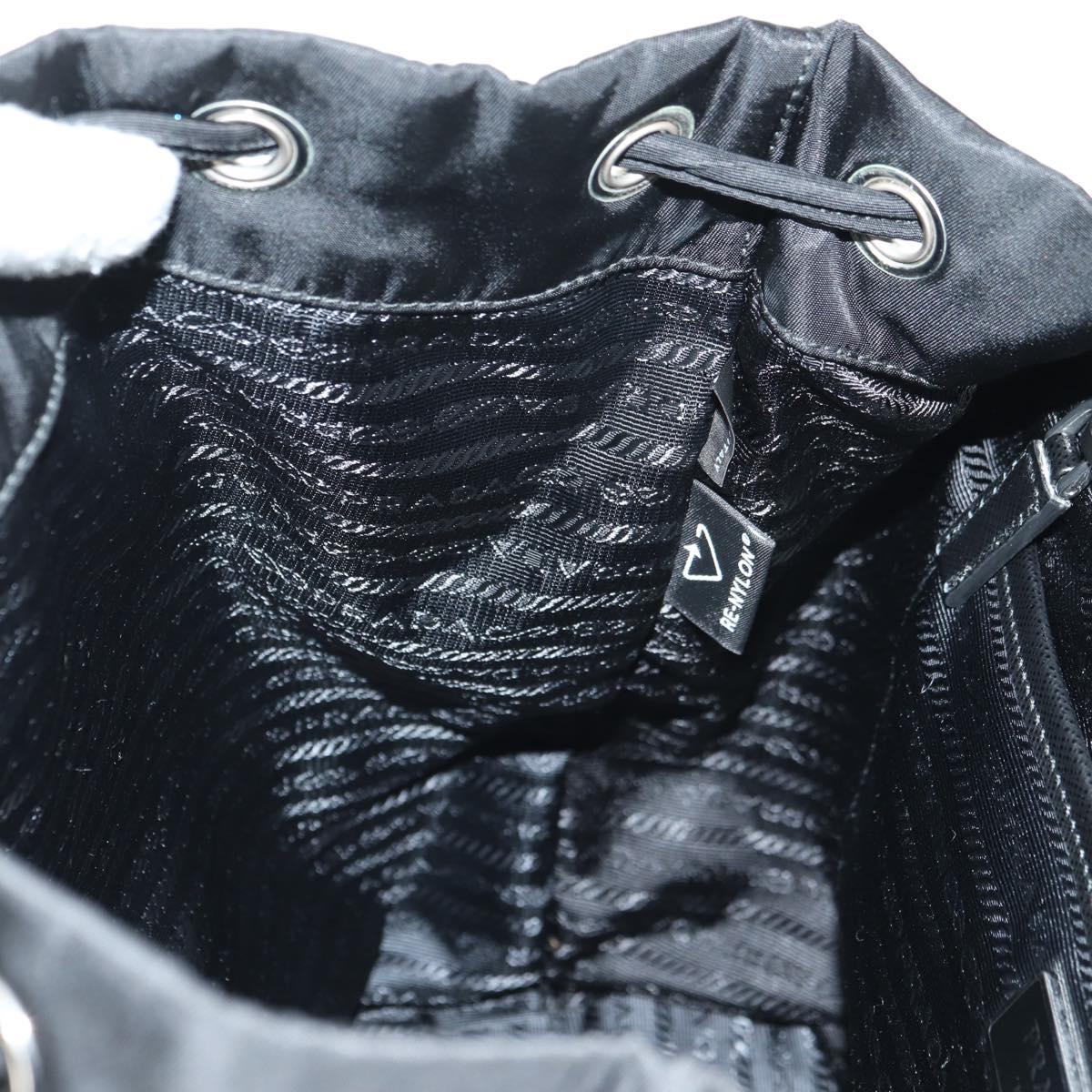 PRADA Backpack Nylon Black Silver 1BZ811 Auth yk20393SAM