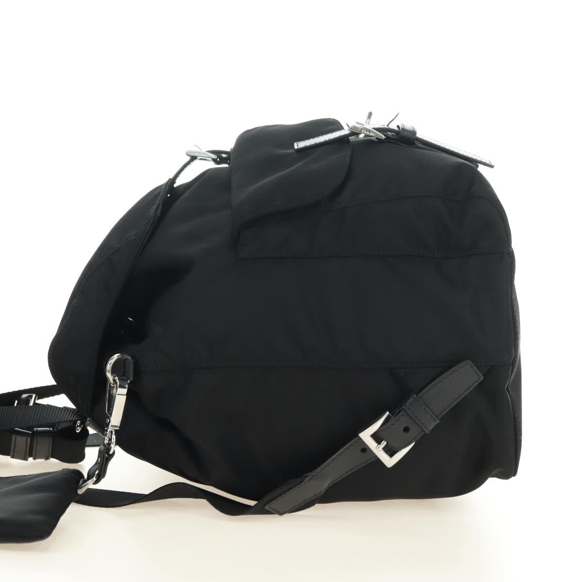 PRADA Backpack Nylon Black Silver 1BZ811 Auth yk20393SAM