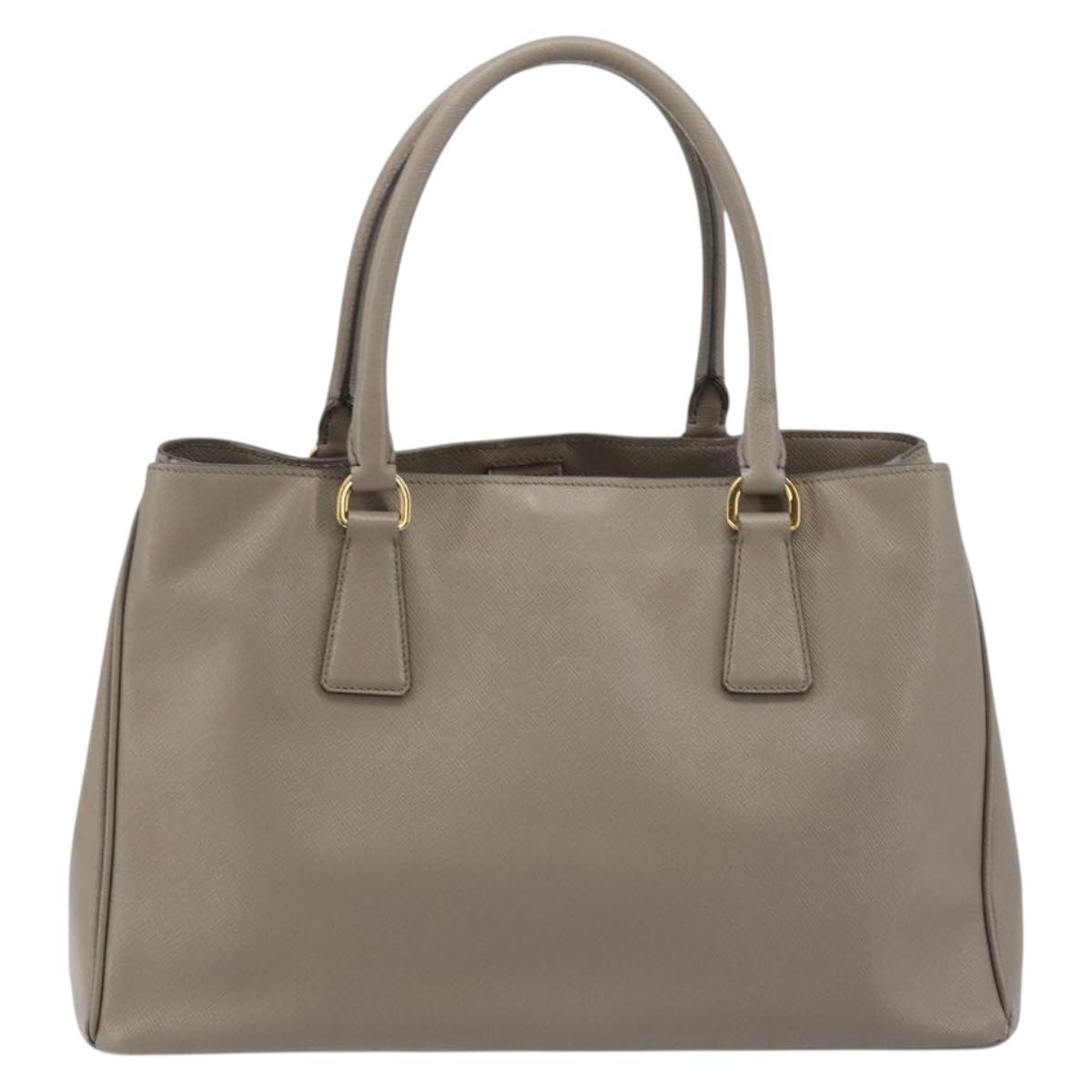 PRADA Galleria Hand Bag Safiano leather Gray Gold Auth yk20395A