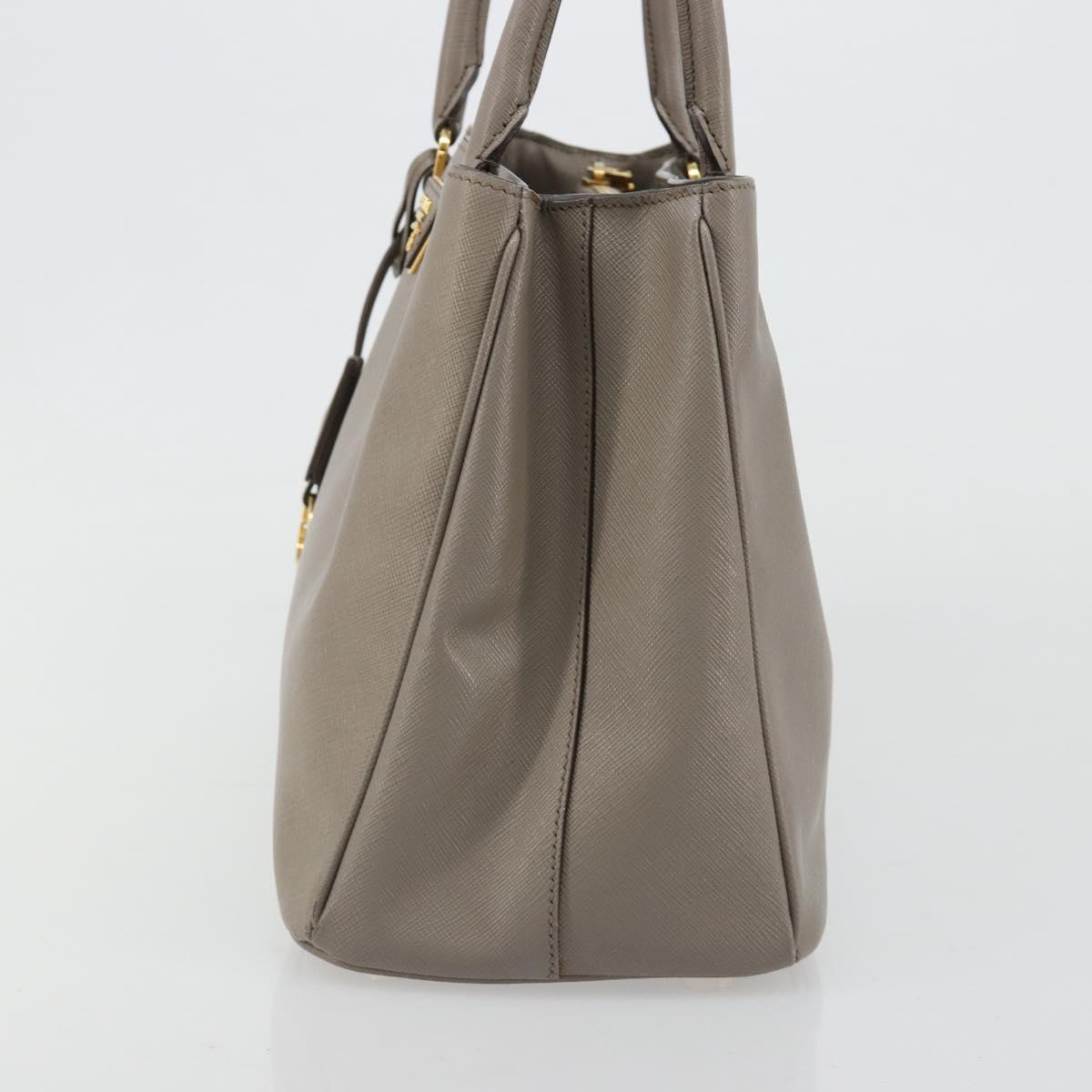 PRADA Galleria Hand Bag Safiano leather Gray Gold Auth yk20395A