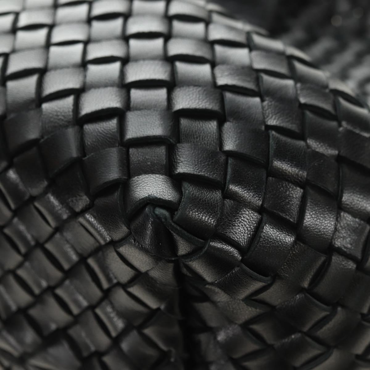 BOTTEGA VENETA INTRECCIATO Cabas MM Tote Bag Leather Black Auth yk20398SAV