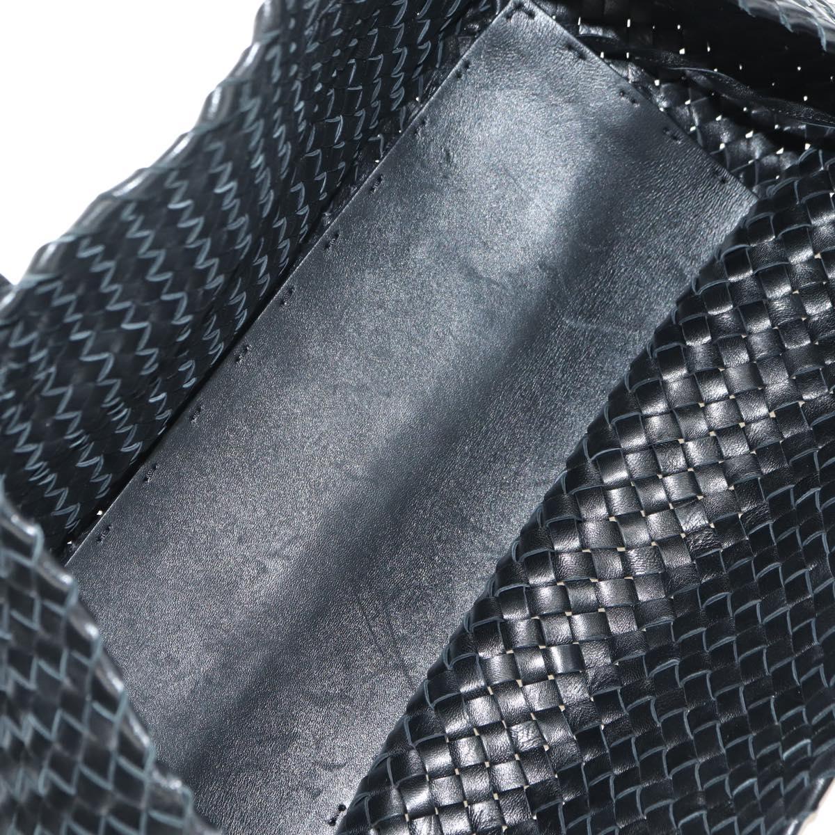 BOTTEGA VENETA INTRECCIATO Cabas MM Tote Bag Leather Black Auth yk20398SAV