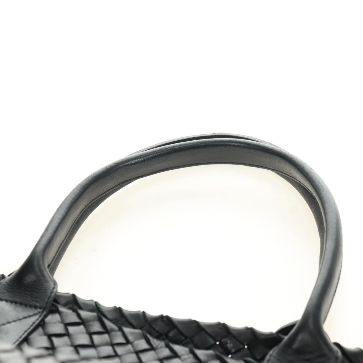 BOTTEGA VENETA INTRECCIATO Cabas MM Tote Bag Leather Black Auth yk20398SAV