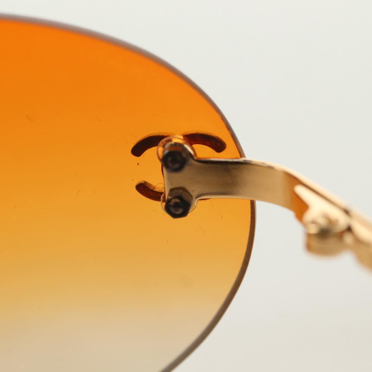 CHANEL Sunglasses metal Orange CC Auth yk20403SAM