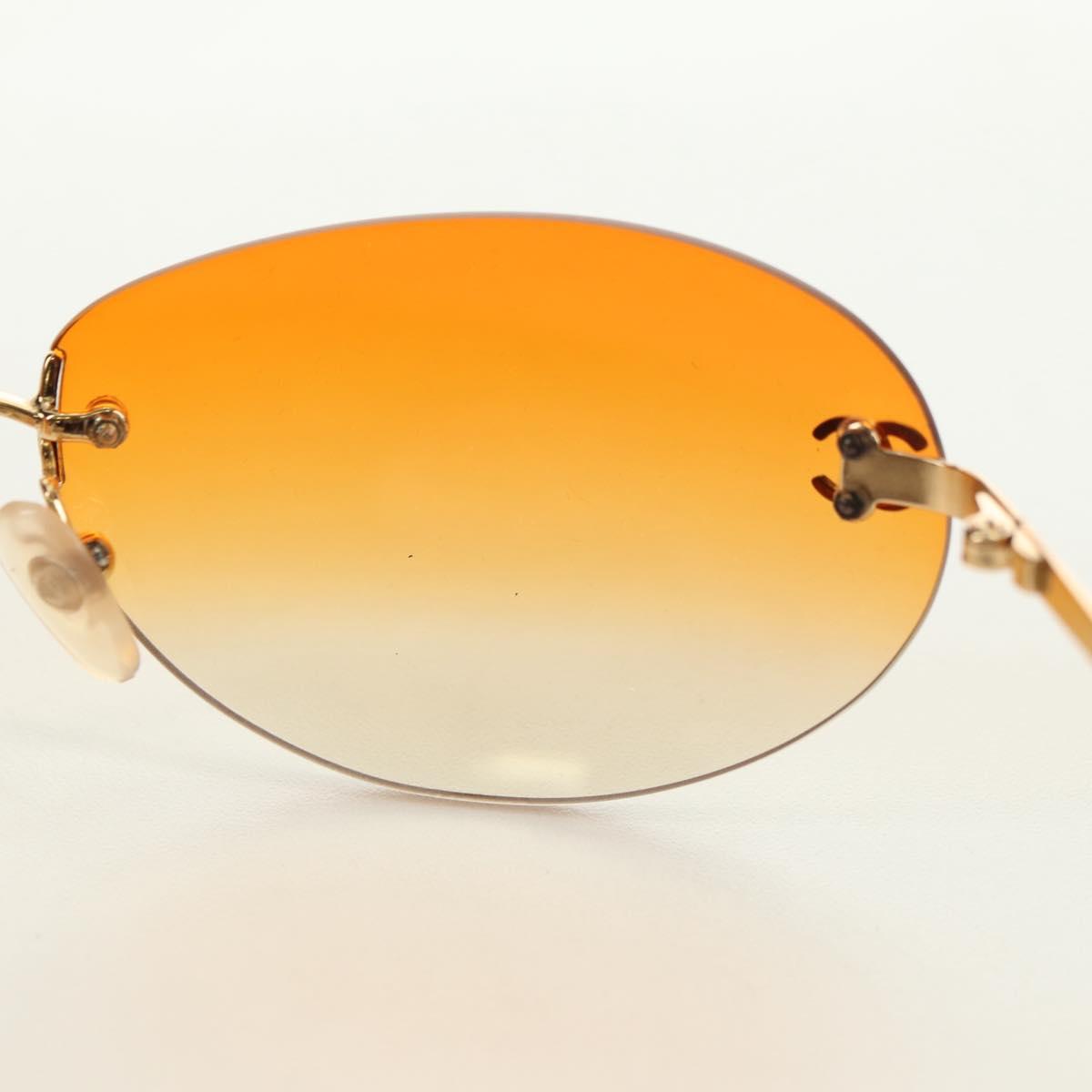 CHANEL Sunglasses metal Orange CC Auth yk20403SAM