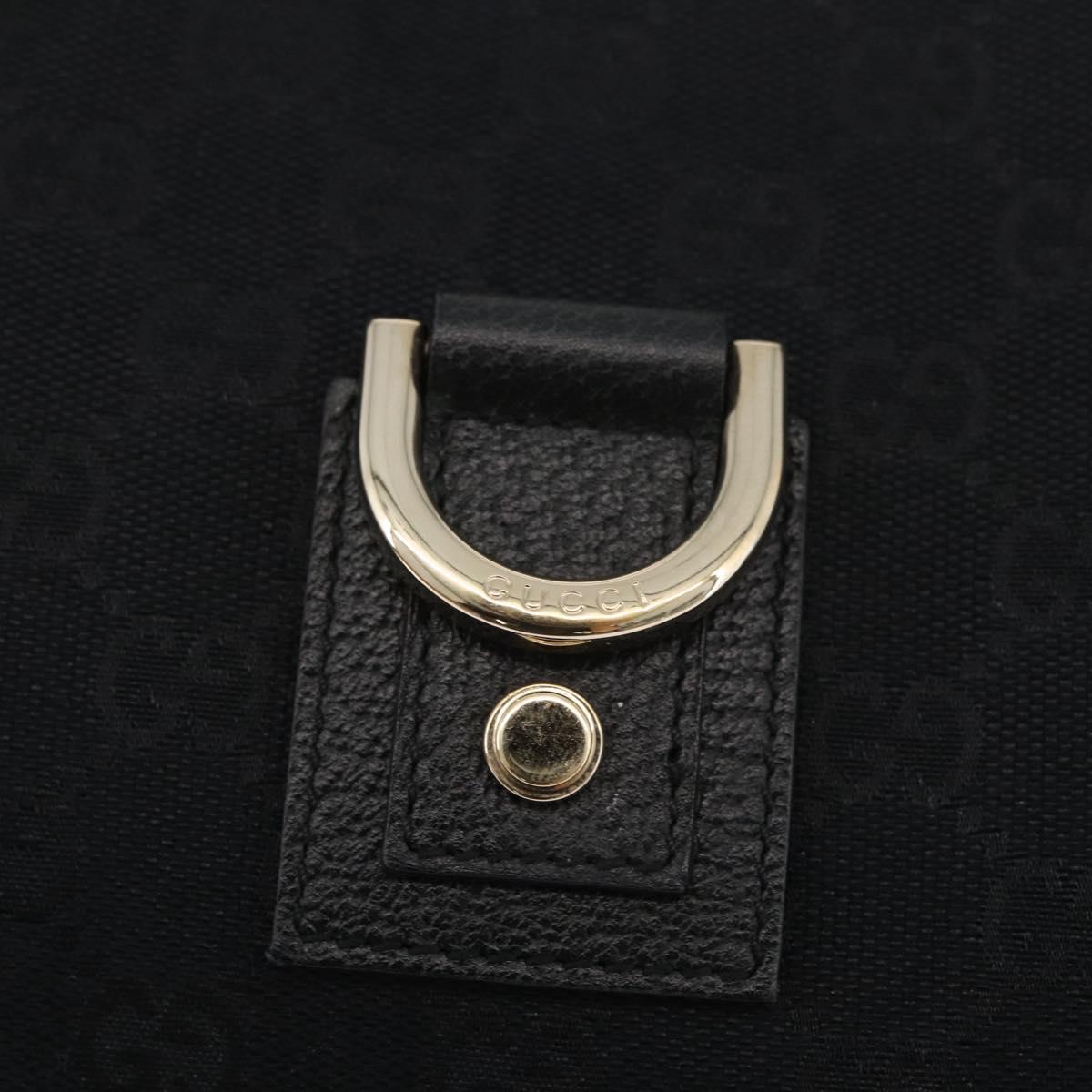 GUCCI Abbey GG Canvas Shoulder Bag Black Gold 130738 Auth yk20411SAV
