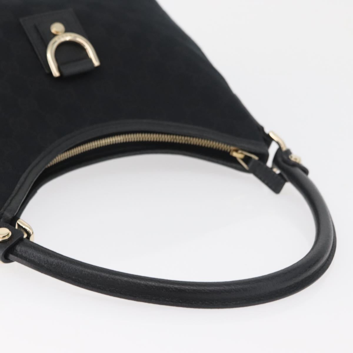 GUCCI Abbey GG Canvas Shoulder Bag Black Gold 130738 Auth yk20411SAV