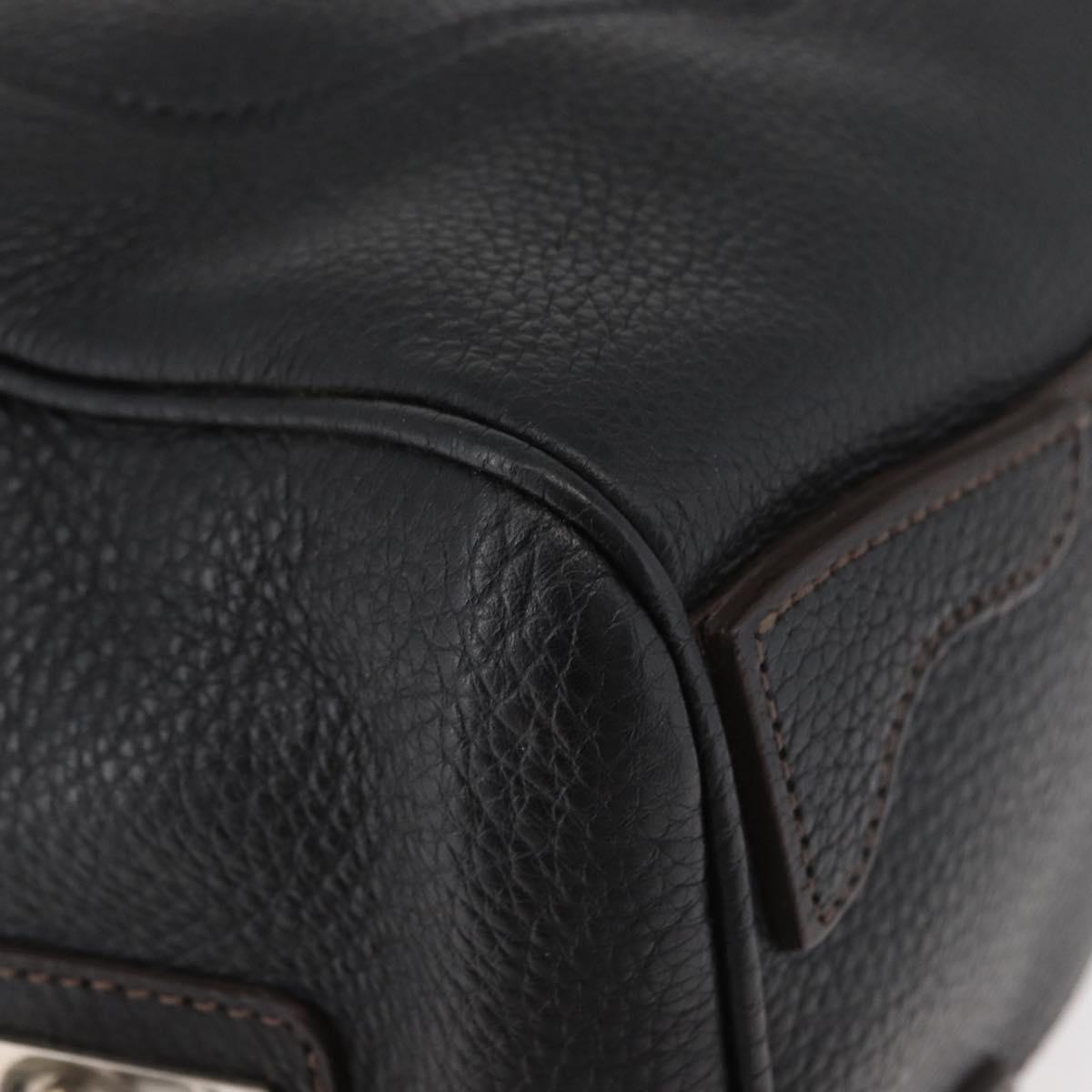 PRADA Hand Bag Leather Black Silver Auth yk20414SAM