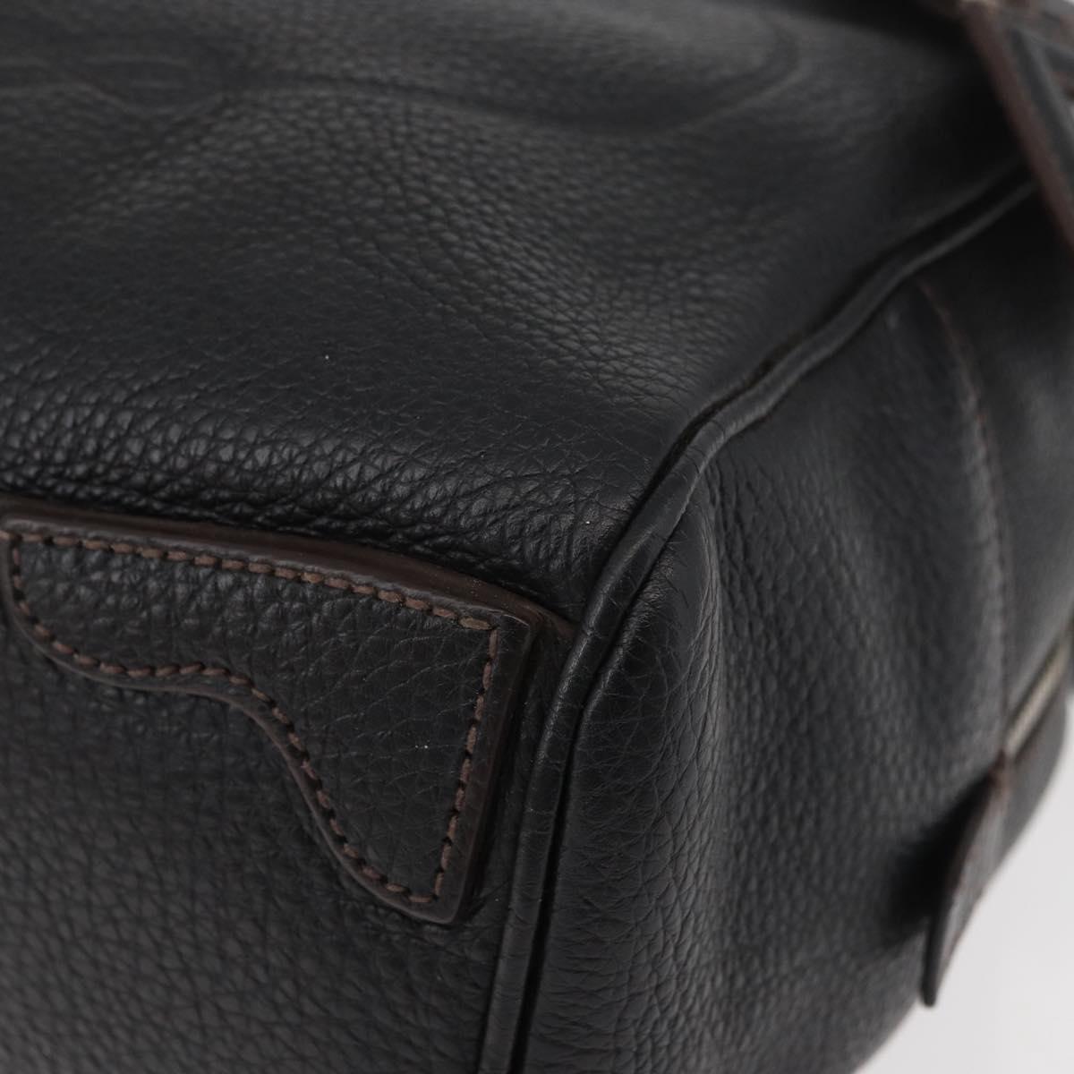 PRADA Hand Bag Leather Black Silver Auth yk20414SAM