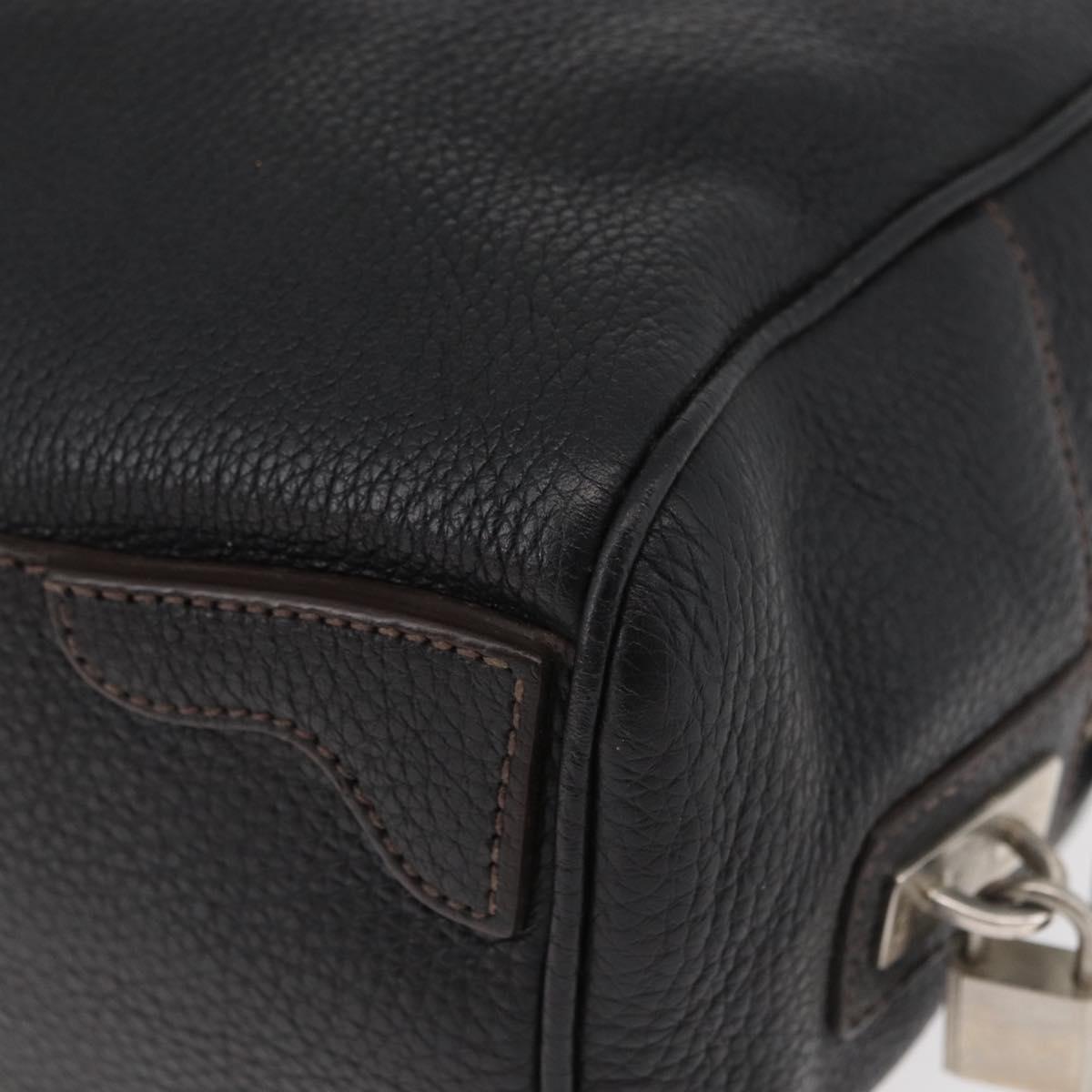 PRADA Hand Bag Leather Black Silver Auth yk20414SAM