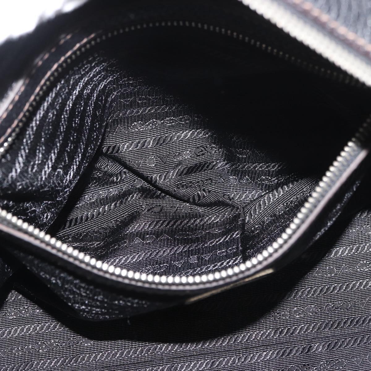 PRADA Hand Bag Leather Black Silver Auth yk20414SAM